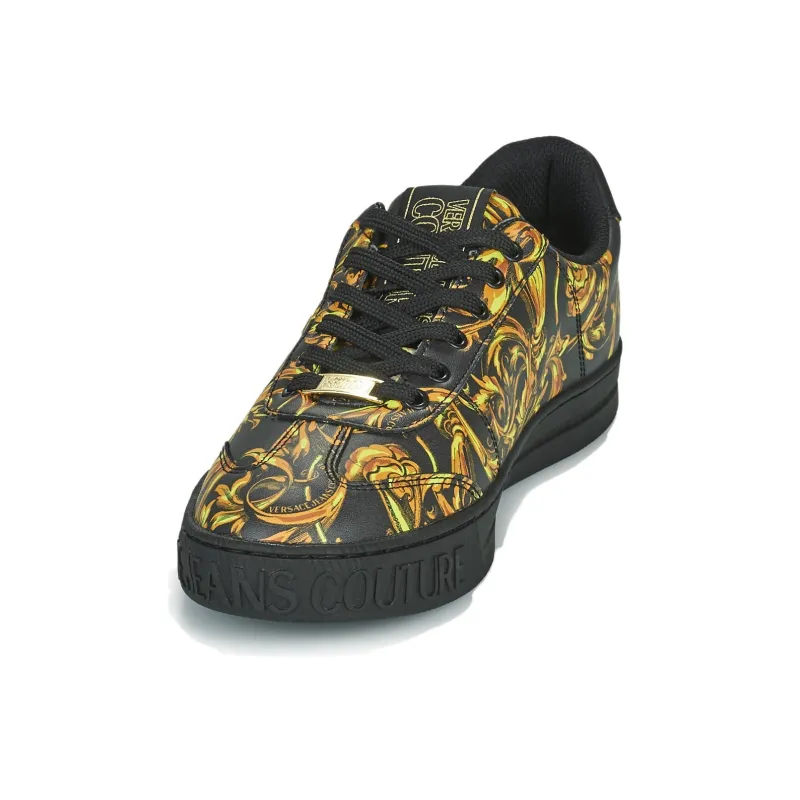 VERSACE JEANS Versace Low Top Stylish Skateboarding Shoes Black Yellow-2