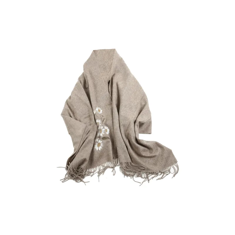 Shanghai Story 100% Sheep Wool Shawls Women's Encounter The Bloom, Nude-7