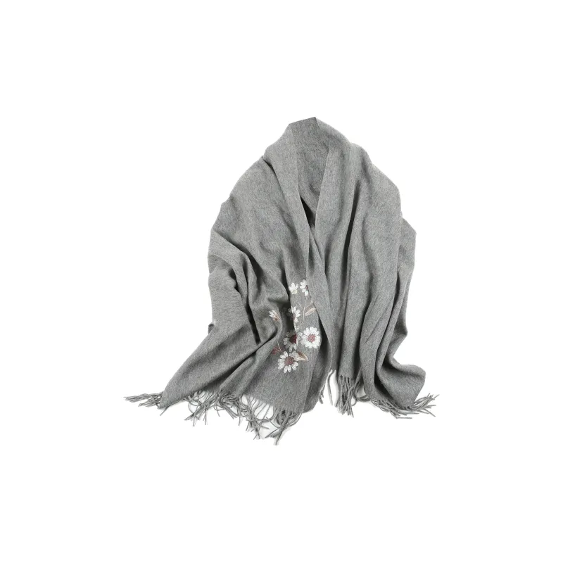Shanghai Story 100% Sheep Wool Shawls Women's Encounter The Bloom, Nude-10