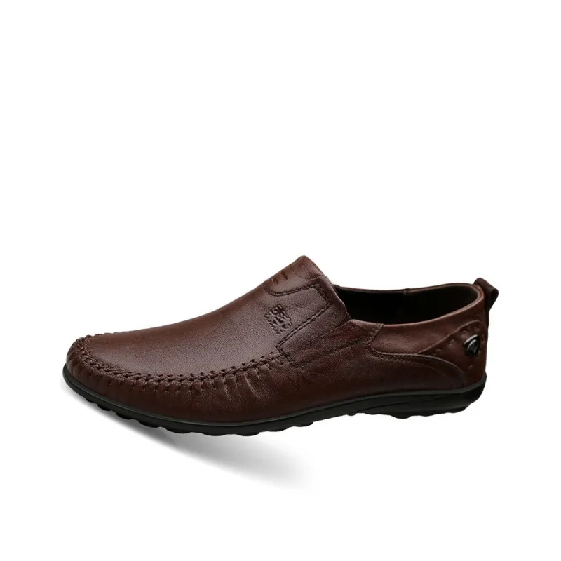 Mulinsen Men's Casual Shoes Men Low Top Black/Dark Brown/Red Brown-2