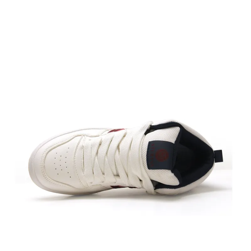 STUR YSN High Top Skateboard Shoes Women's White Burgundy-4