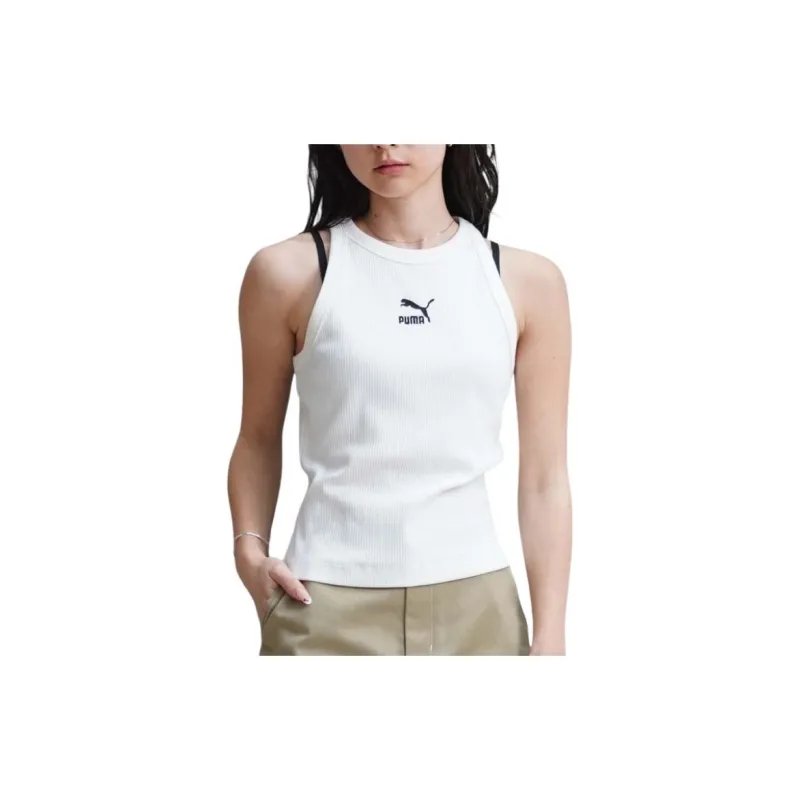 PUMA Tank Tops Women's White-4