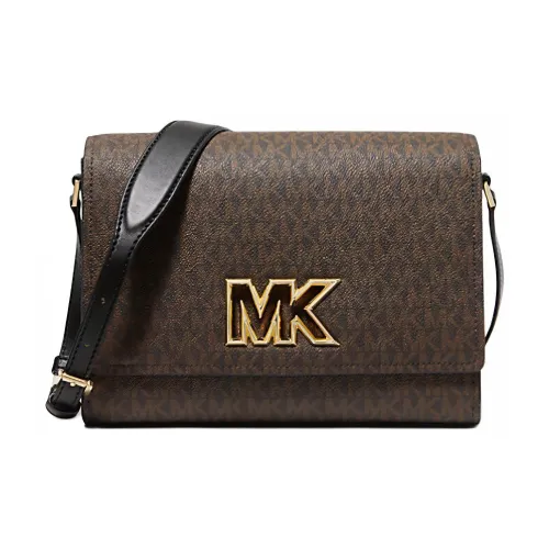 MICHAEL KORS Coated Canvas Shoulder Bag Crossbody Bag Medium Size Women's Brown & Black