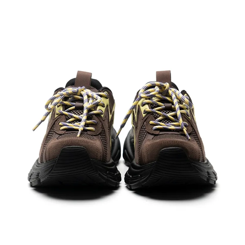 Mule Donkey Lightweight Height Increasing Low Top Chunky Sneakers Unisex Coffee Brown-4