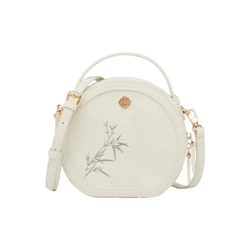YEARCON Synthetic Leather Round Bag, One Shoulder Handbag Women's Green/Ecru-4