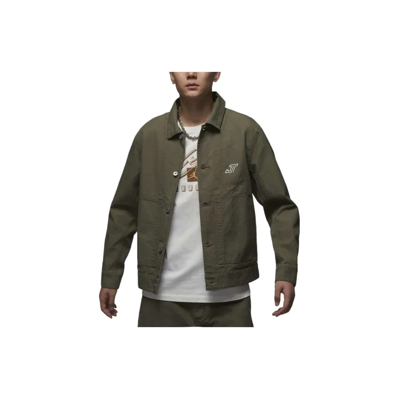 Jordan Tatum CHICAGO Jackets Coats Men's Medium Olive Green-2