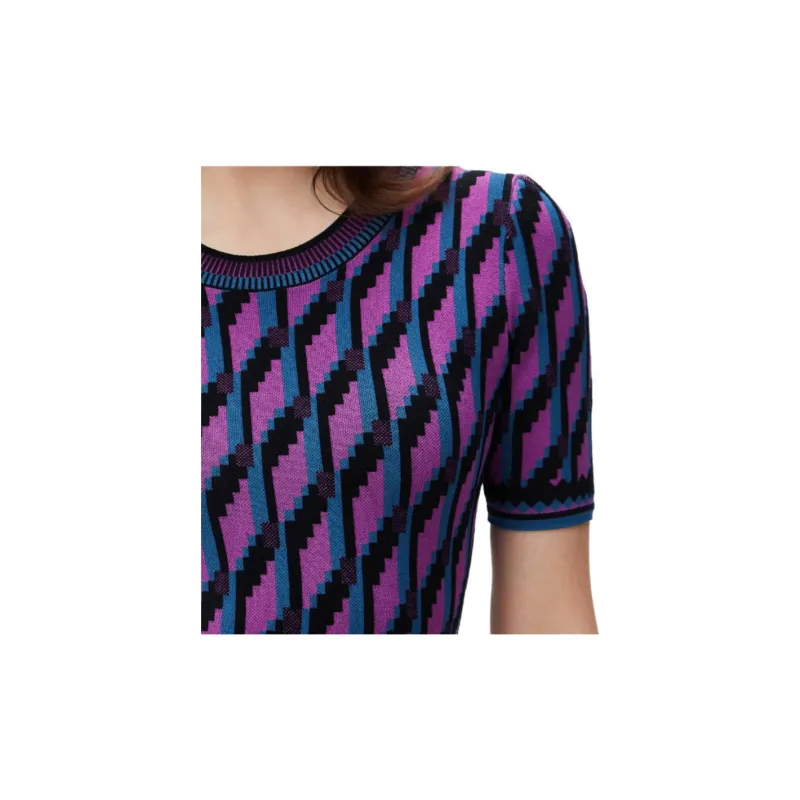 DVF Diane Von Furstenberg Zig zag Intarsia knit Dress-5