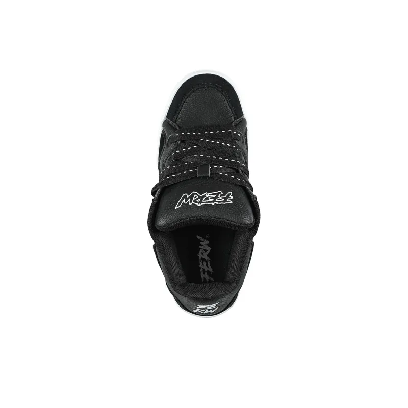 FERW Black White Dream Coverage Anti Slip And Wear Resistant Breathable Low Top Skateboard Shoes Unisex-4