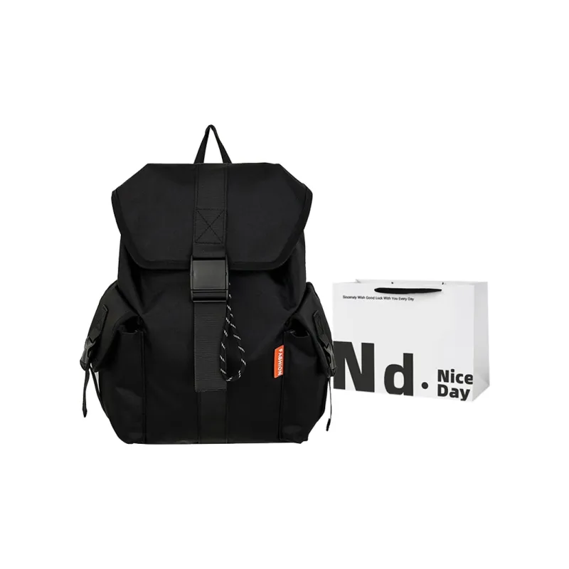 SWIMADE Nylon Backpack Unisex Ecru/Black-4