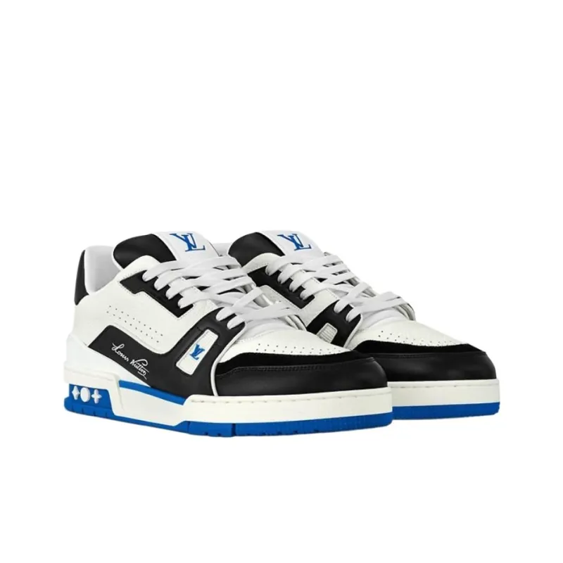 LOUIS VUITTON Trainer Low Top Skateboard Shoes Women's Blue-2