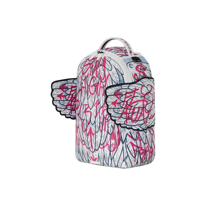 SPRAYGROUND Artificial Leather Backpack Unisex White & Red-2