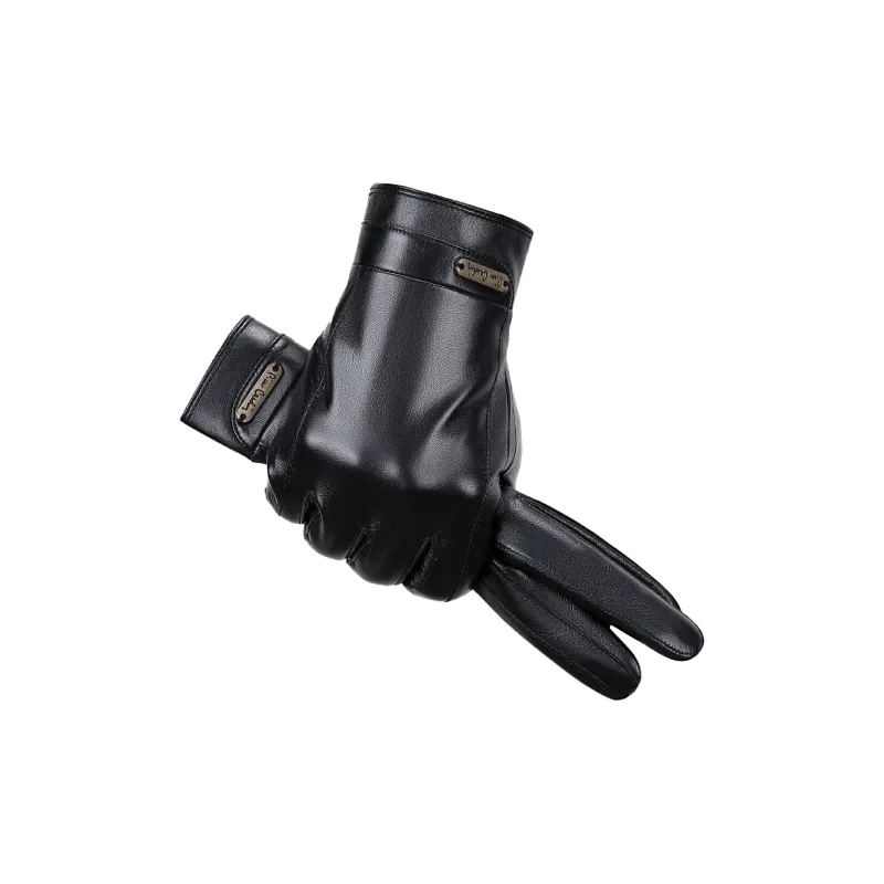 PIERRE CARDIN Sheepskin Gloves Men's Black-0