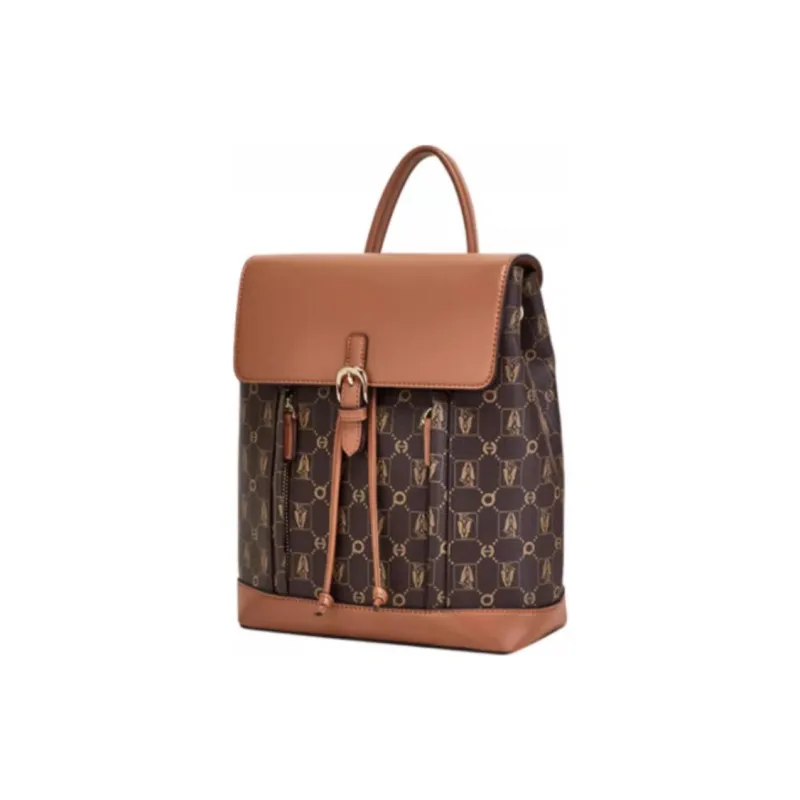 Hush Puppies PVC Backpack Medium Size Women's Brown-1