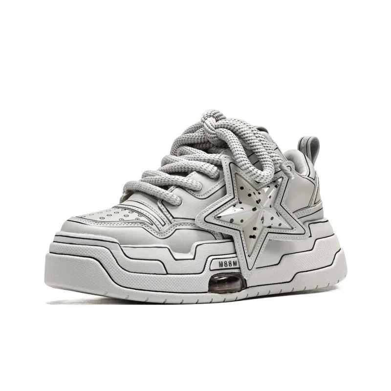 UanDi Slip Resistant Cushioning Wear Resistant Height Increasing Low Top Skateboard Shoes Unisex-5