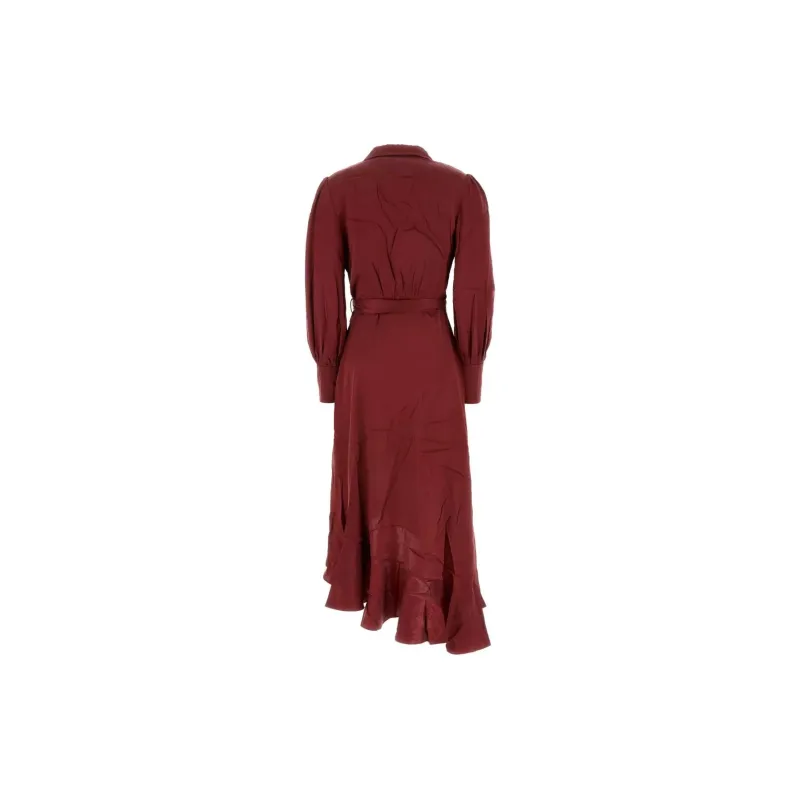 Zimmermann Asymmetric Ruffled Midi Dress-1