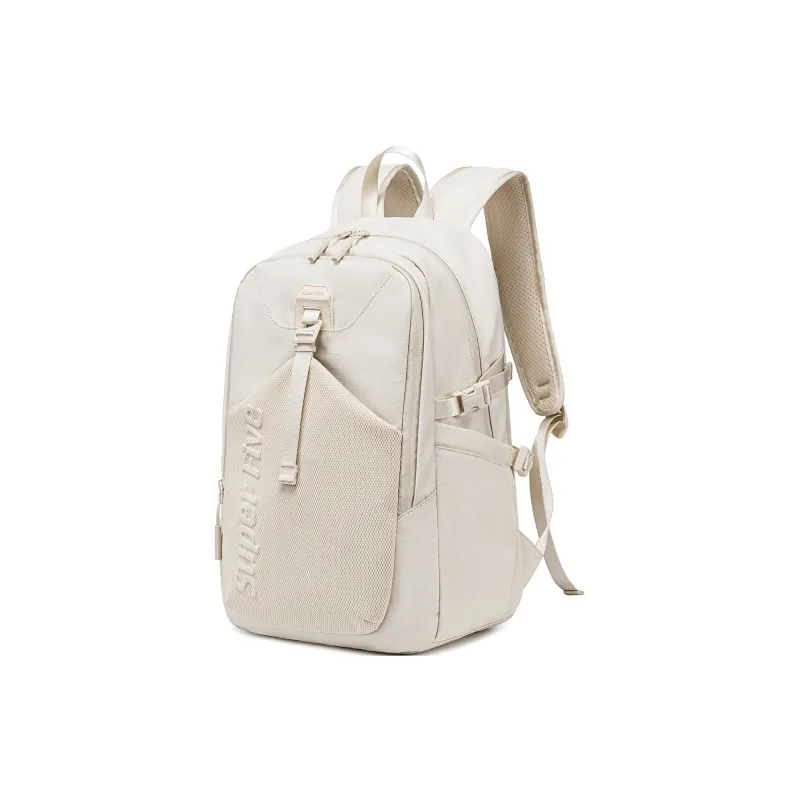 Super Five Polyester Backpack Unisex Black/Gray/Orange/Ecru-1