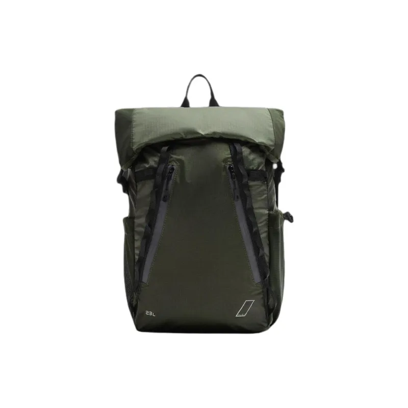 ZARA Nylon Backpack Large Size Men's Khaki Green-0