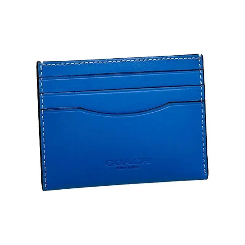 COACH Card Case Cow Leather Card Holder Card Holder Women's Blue-2