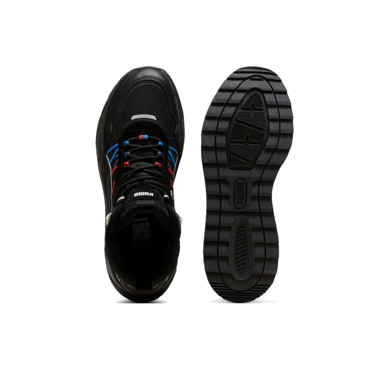 PUMA BMW M Motorsport Anti Slip Wear Resistant Mid Top Casual Shoes Men's Black-3