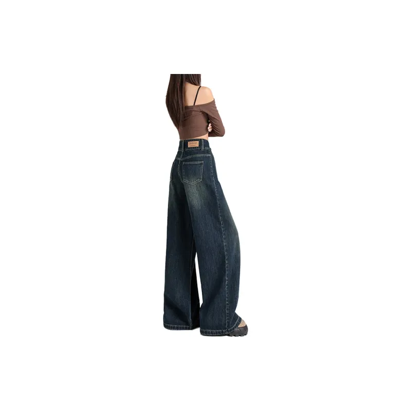 TUSHIFEI Jeans Women's Dark Blue-1
