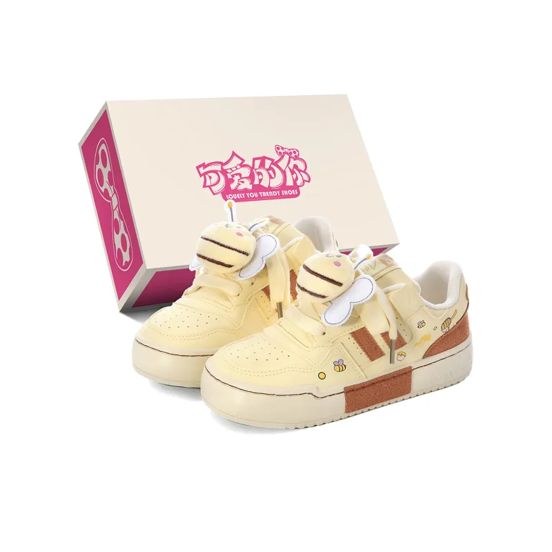 Lovely You Lightweight Anti Slip Low Top Skateboard Shoes Women's Yellow-0