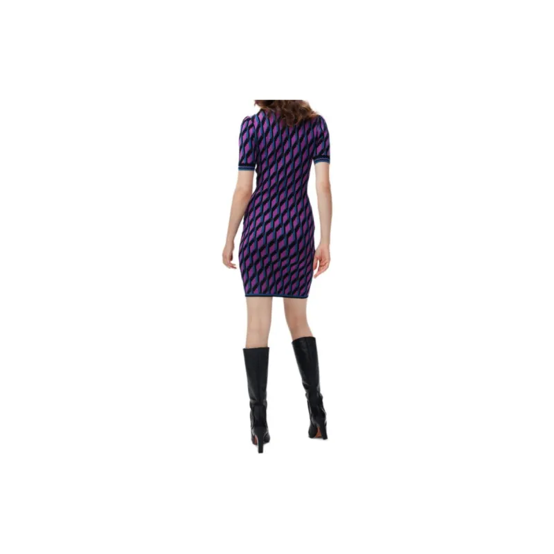 DVF Diane Von Furstenberg Zig zag Intarsia knit Dress-3