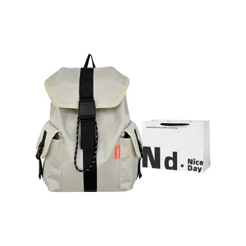 SWIMADE Nylon Backpack Unisex Ecru/Black