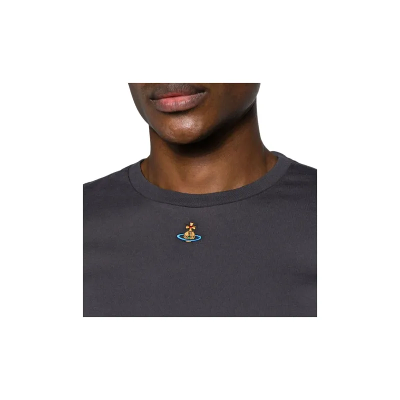 Vivienne Westwood Orb Logo embroidered Cotton T shirt-4