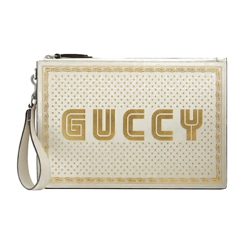 GUCCI Leather Clutch Unisex White-0