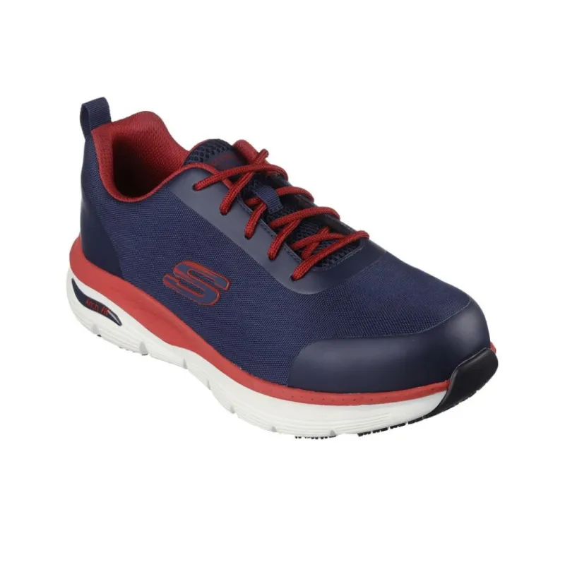 Skechers ARCH FIT SR Anti-Slip Wear-Resistant Low-Top Running Shoes Men's Blue Red-2