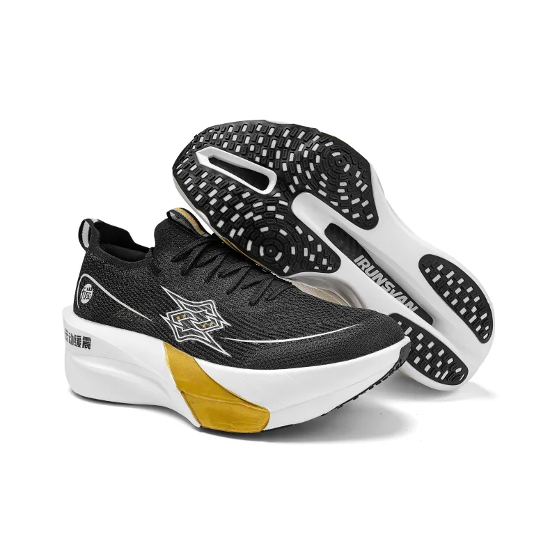 IRUNSVAN Low-Top Running Shoes Unisex Mismatched Color-Black And White Reverse-4