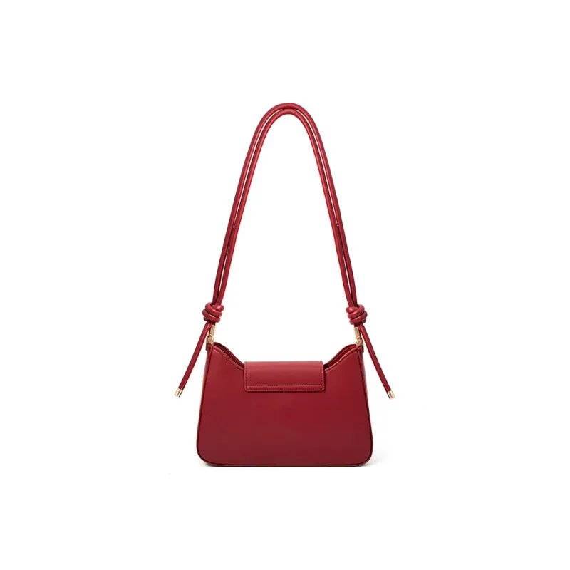 Vigno Synthetic Leather Shoulder Bag Baguette Bag Regular Women's Red-4