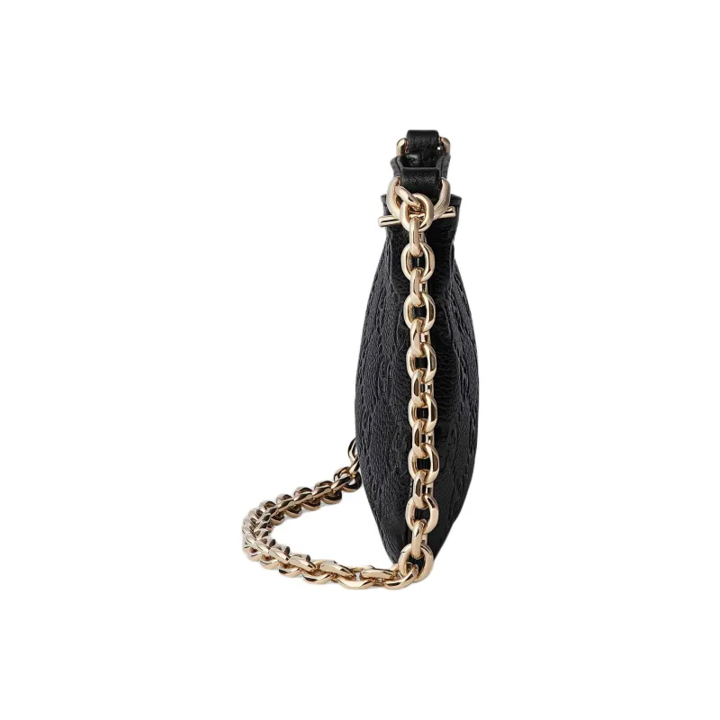 GUCCI Grained Leather Crossbody Bag Shoulder Bag Extra Mini Women's Black-3