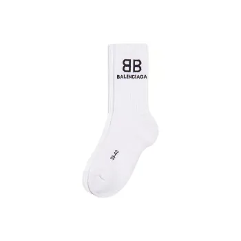 Balenciaga Bb Logo Tennis Socks White/Black