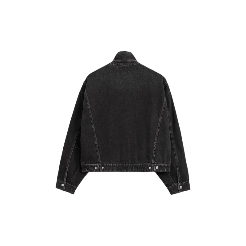 ZARA Denim Jackets Men Black-1