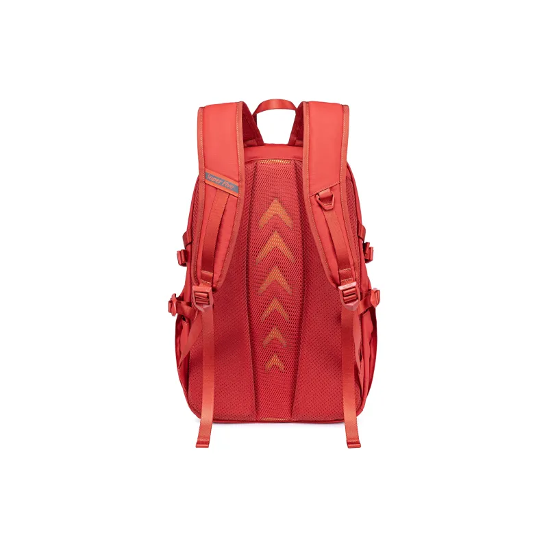 Super Five Polyester Backpack Unisex Black/Gray/Orange/Ecru-6