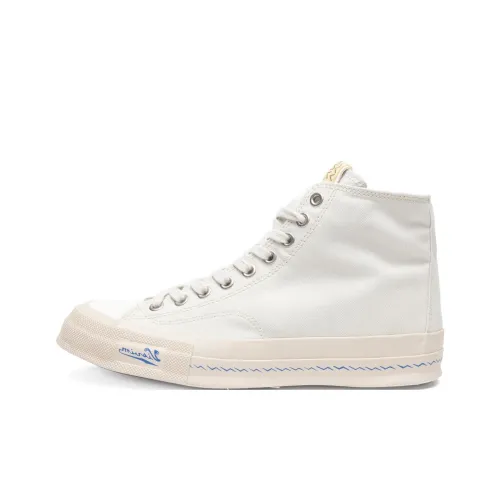 Visvim Abrasion Resistant Slip Resistant High Top Canvas Shoes Men's White