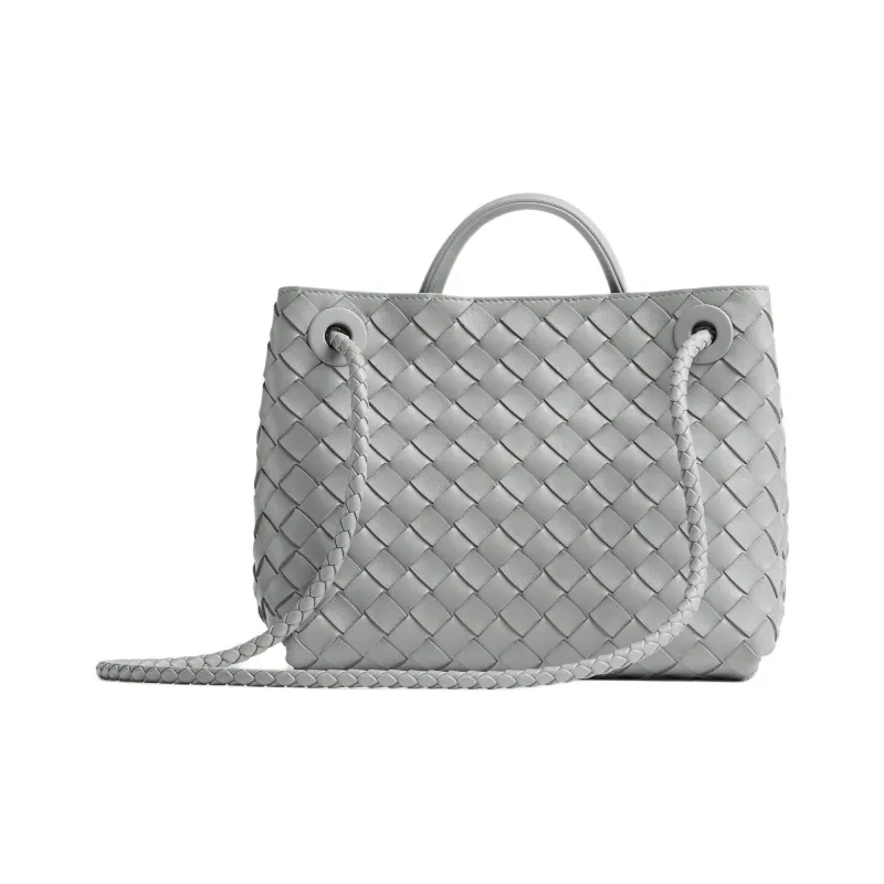 Bottega Veneta Intrecciato Sheepskin Shoulder Bag, Crossbody Bag, Handbag Trumpets Women's Silver-1