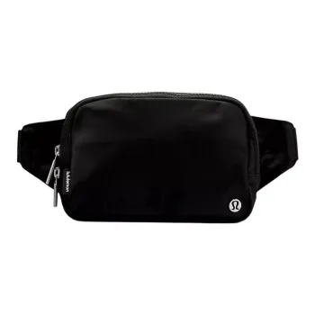 Lululemon Recycled Polyester Spandex Sling Bags One Shoulder Crossbody Fanny Pack Large Size Women's Black & Gold