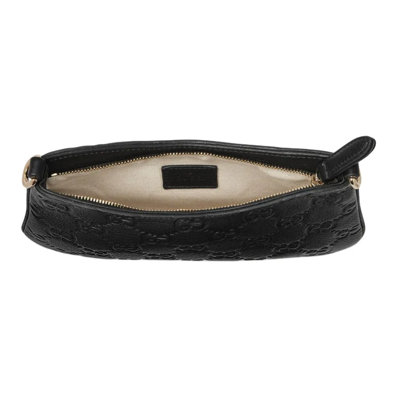 GUCCI Grained Leather Crossbody Bag Shoulder Bag Extra Mini Women's Black-5