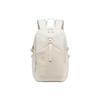 Super Five Polyester Backpack Unisex Black/Gray/Orange/Ecru