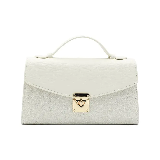 URANOLITH Top Grain Cow Leather Handbag Regular Women's Chestnut Brown/Milkshake White-4