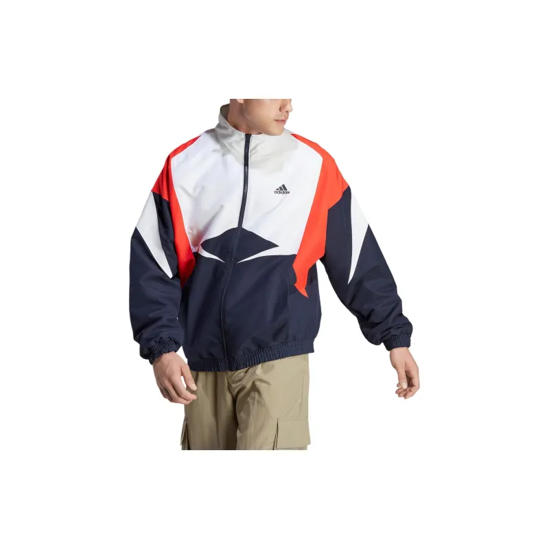 Adidas COLORBLOCK Sport Performance Jackets Coats Men's Blue Black-1