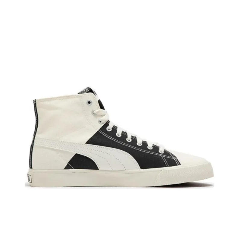 PUMA Bari Durable Breathable Mid Top Canvas Shoes Unisex White Black-1