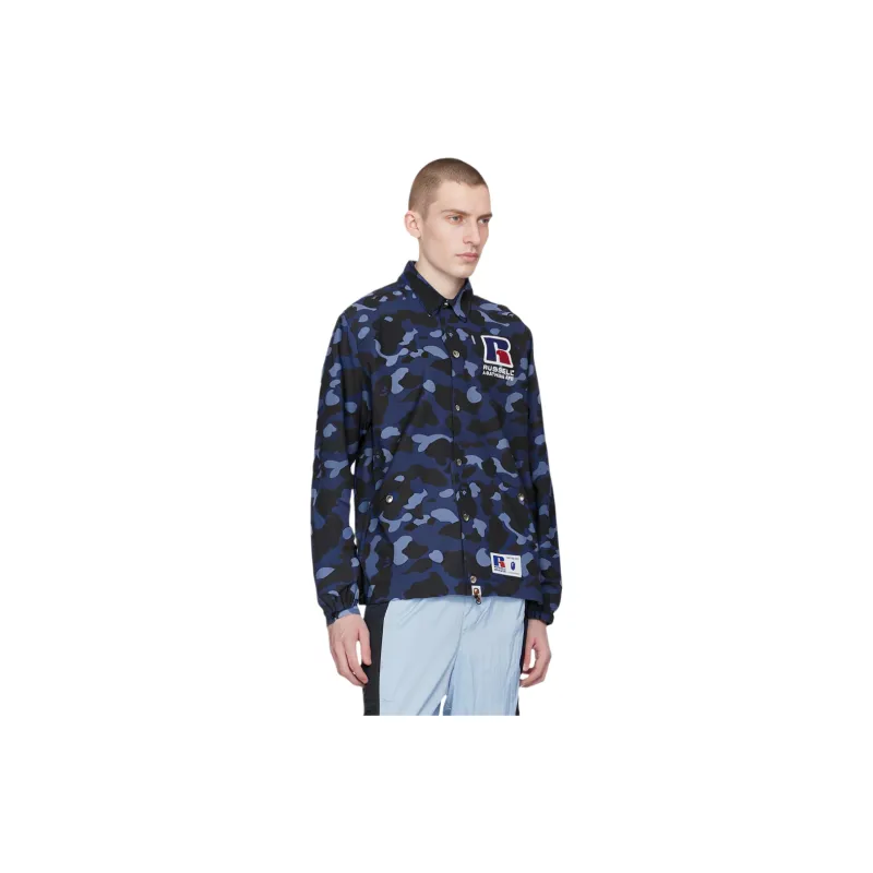 Bape X Russell Color Camo College Coach Jacket-2