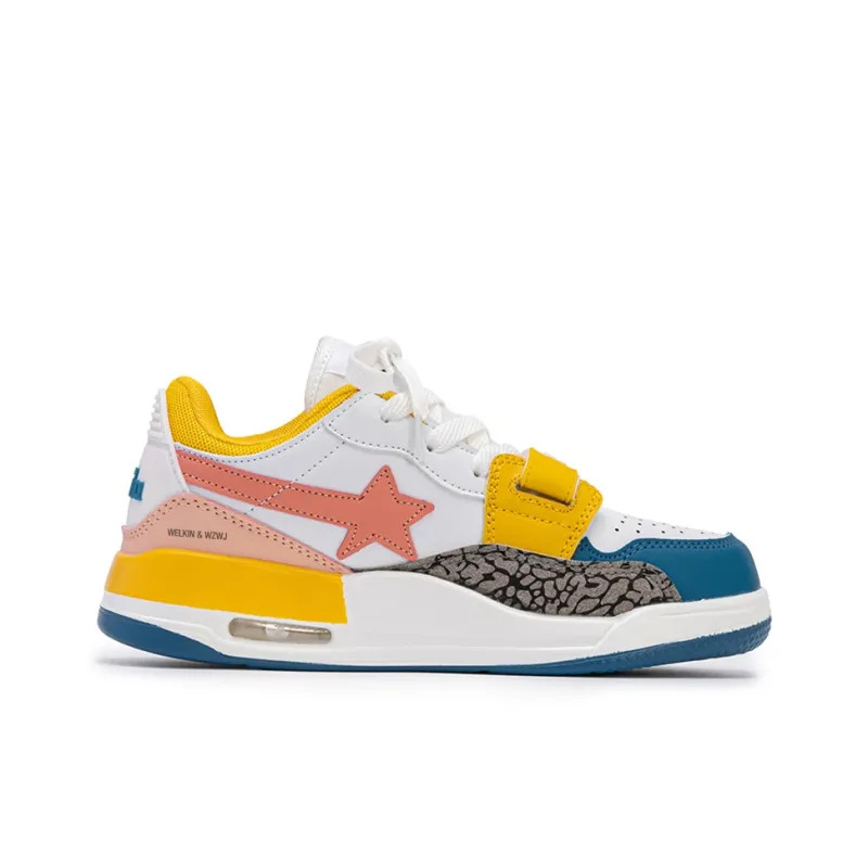 WELKIN&WZWJ Gift Box Set Slip Resistant Low Top Skateboard Shoes Unisex Pink Yellow-2