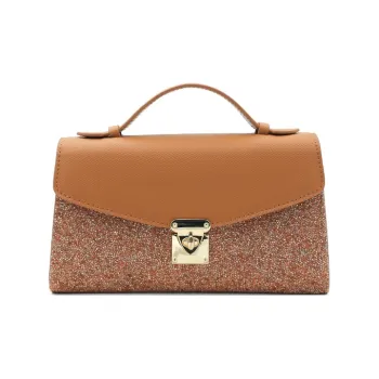 URANOLITH Top Grain Cow Leather Handbag Regular Women's Chestnut Brown/Milkshake White