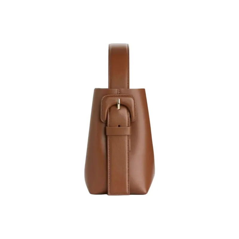 ARKET Cow Leather Tote Bag Shopping Bag Portable Crossbody Bag Shoulder Bag Medium Size Women's Brown-2