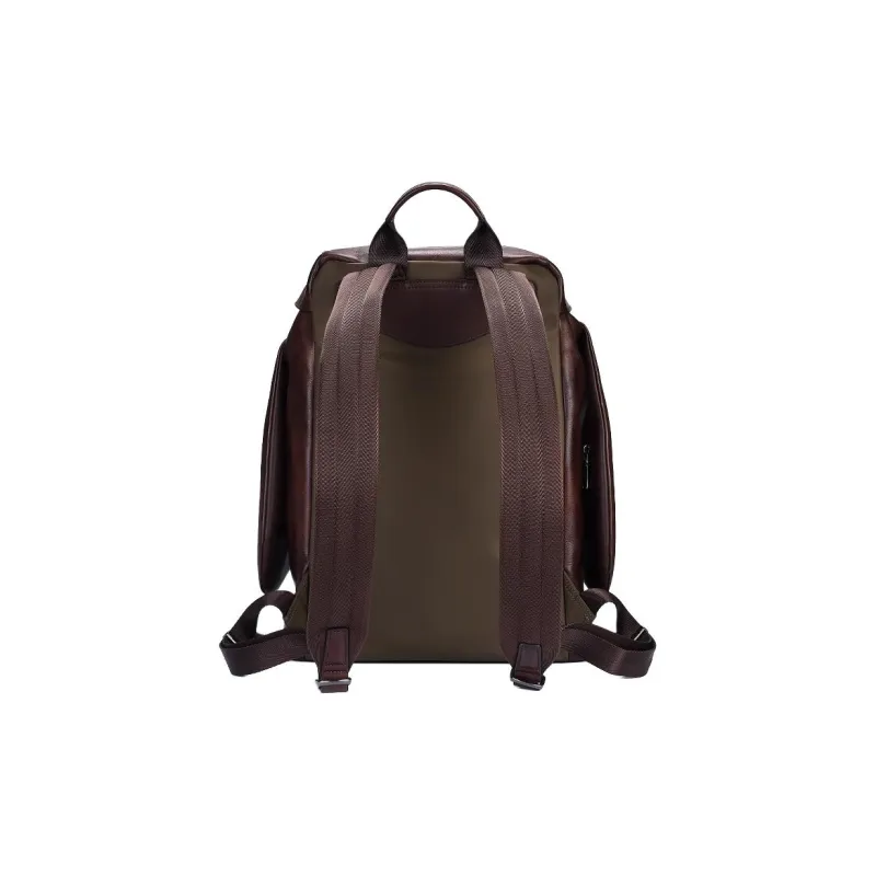 Hush Puppies Cow Leather Backpack Tubas Men's Coffee-2