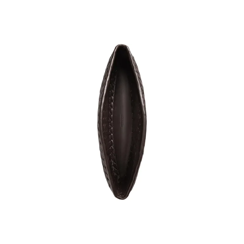 Bottega Veneta Lambskin Clutch Women's Dark Brown-3
